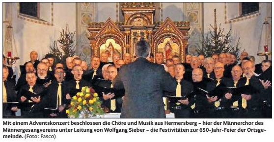 Adventskonzert markiert Schlusspunkt des Ortsjubiläums