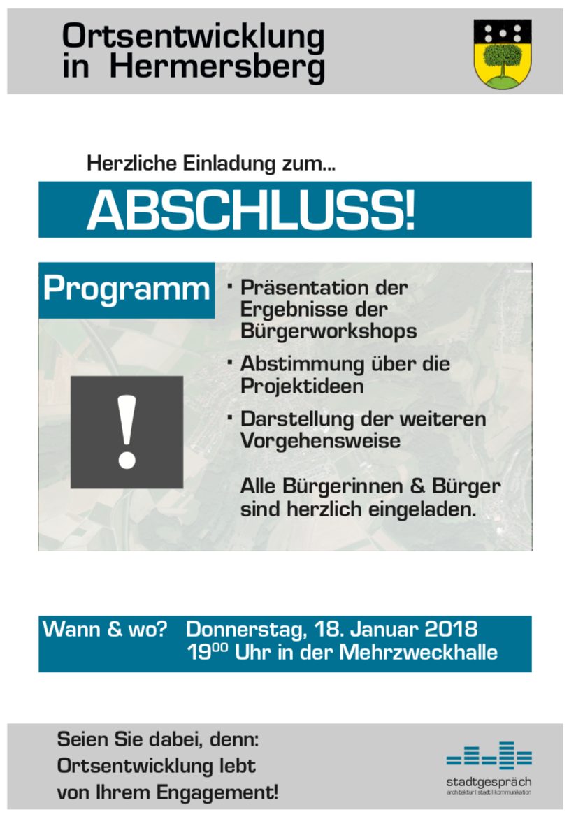 Einladung zur Abschlussveranstaltung der Dorferneuerung