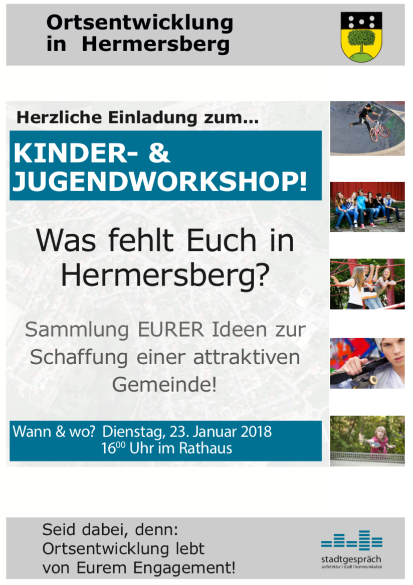 Einladung zum Kinder- und Jugendworkshop der Dorferneuerung