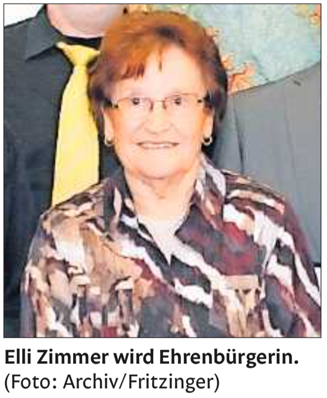 Elli Zimmer wird erste Ehrenbürgerin