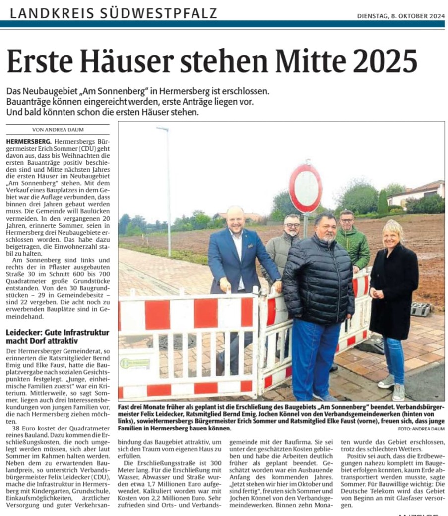 Neues aus dem Neubaugebiet